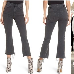 Mother “The Hustler” high waist ankle gray jeans